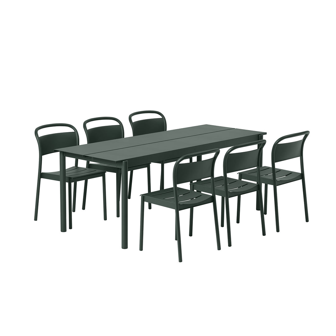 muuto | linear steel table | dark green 220x90cm