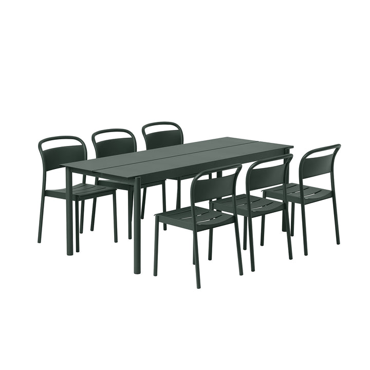 muuto | linear steel table | dark green 220x90cm