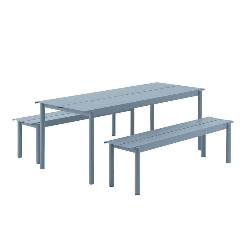 muuto | linear steel bench | pale blue 170cm