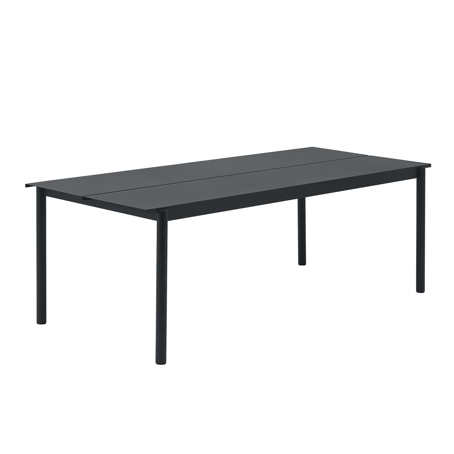 DINING BUNDLE | 2x linear steel benches black + linear steel table black 220cm