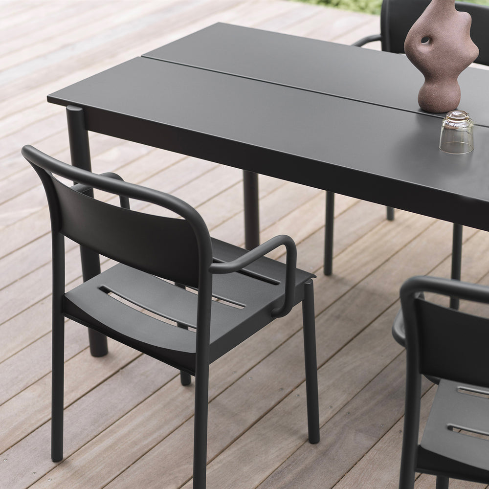 muuto | linear steel table | anthracite black 140cm