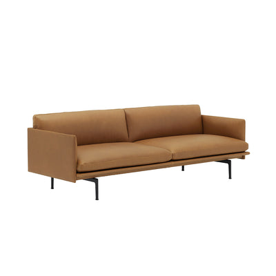 muuto | outline sofa 3 seater | easy leather cognac