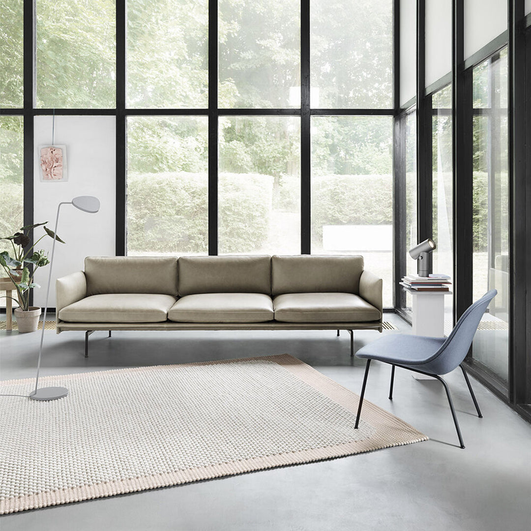 muuto | outline sofa 3 seater | refine leather stone + aluminium legs