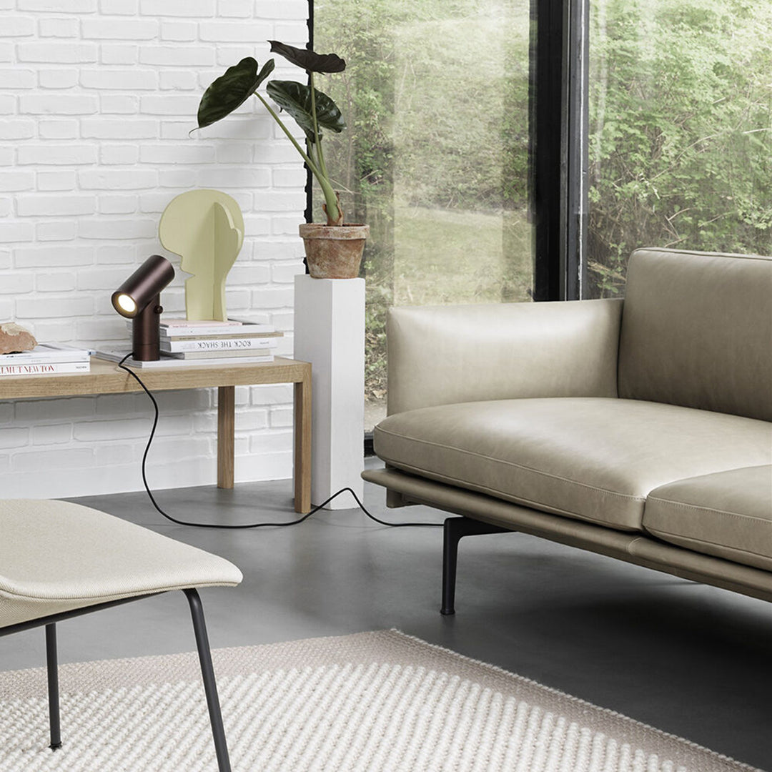muuto | outline sofa 3 seater | refine leather stone + aluminium legs