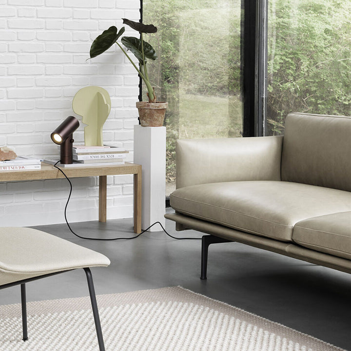 muuto | outline sofa 3 seater | refine leather stone + aluminium legs