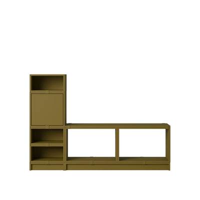 muuto | stacked storage | plinth 43.5cm | brown green
