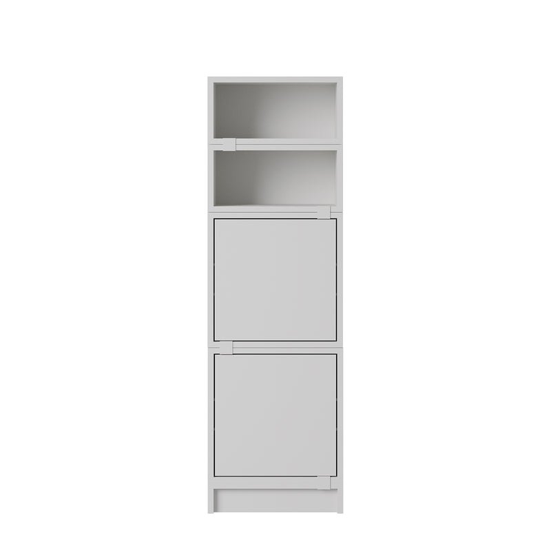 muuto | stacked storage system | module with door | medium grey