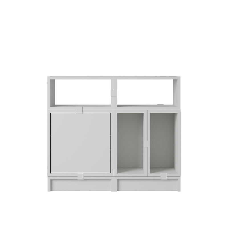 muuto | stacked storage system | module with door | medium grey