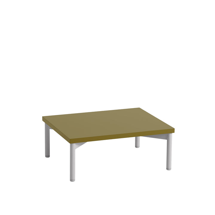 muuto | stacked storage system | podium with tube base 43.5cm | brown green + grey