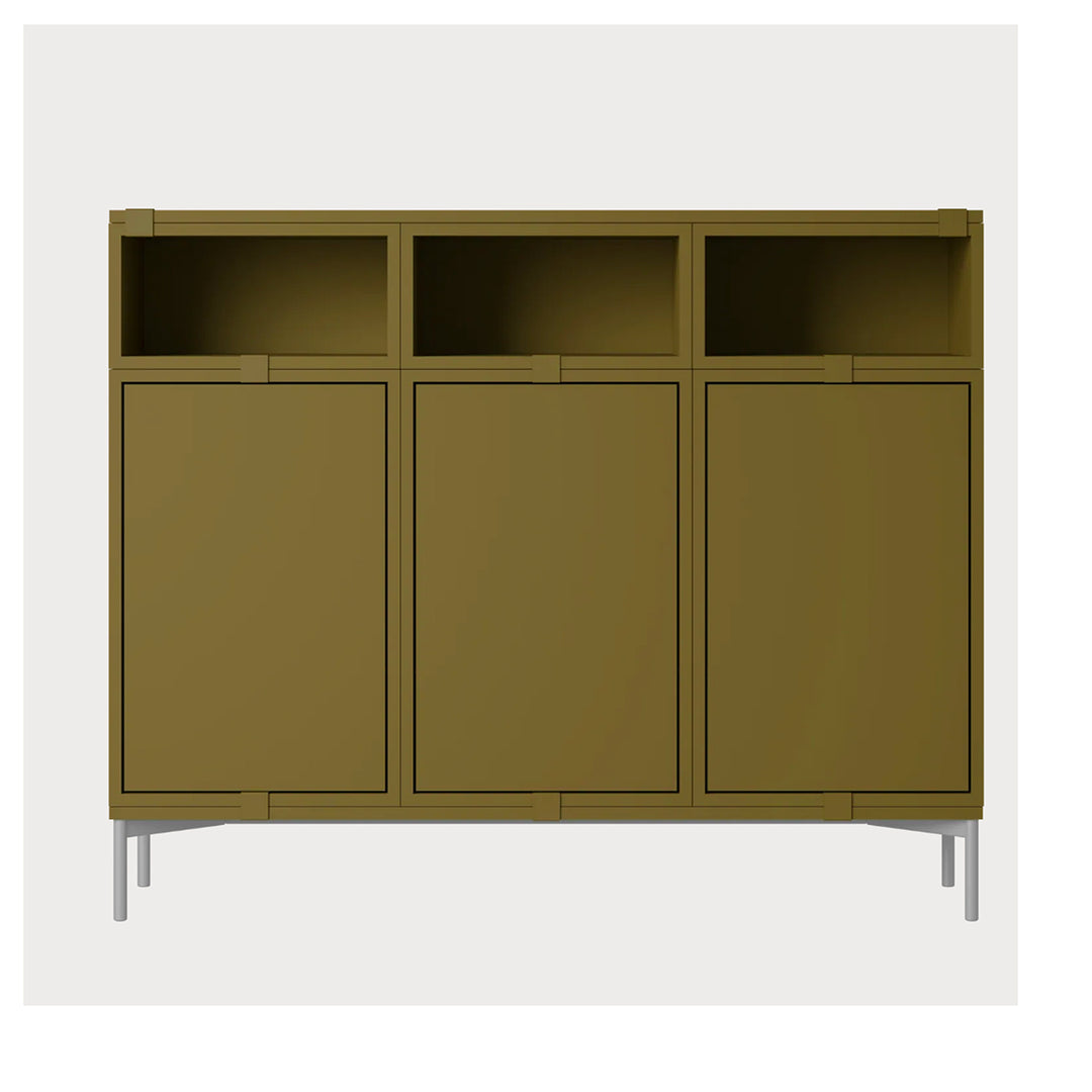 muuto | stacked storage system | the sideboard - configuration 3 | brown green