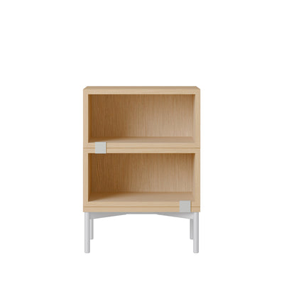muuto | stacked storage system | podium with tube base 43.5cm | oak + grey