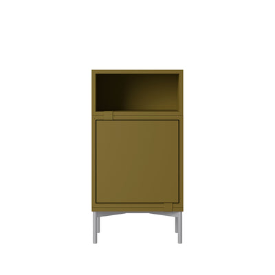 muuto | stacked storage system | podium with tube base 43.5cm | brown green + grey