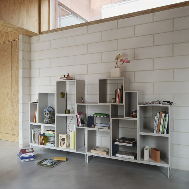 muuto | stacked storage system | podium with tube base 131cm | grey