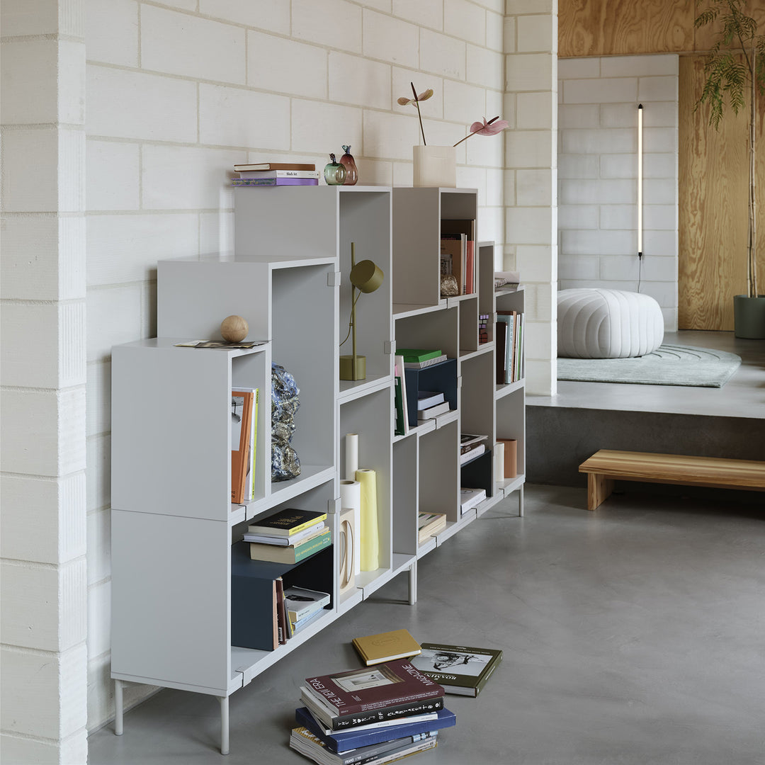 muuto | stacked storage system | podium with tube base 131cm | grey