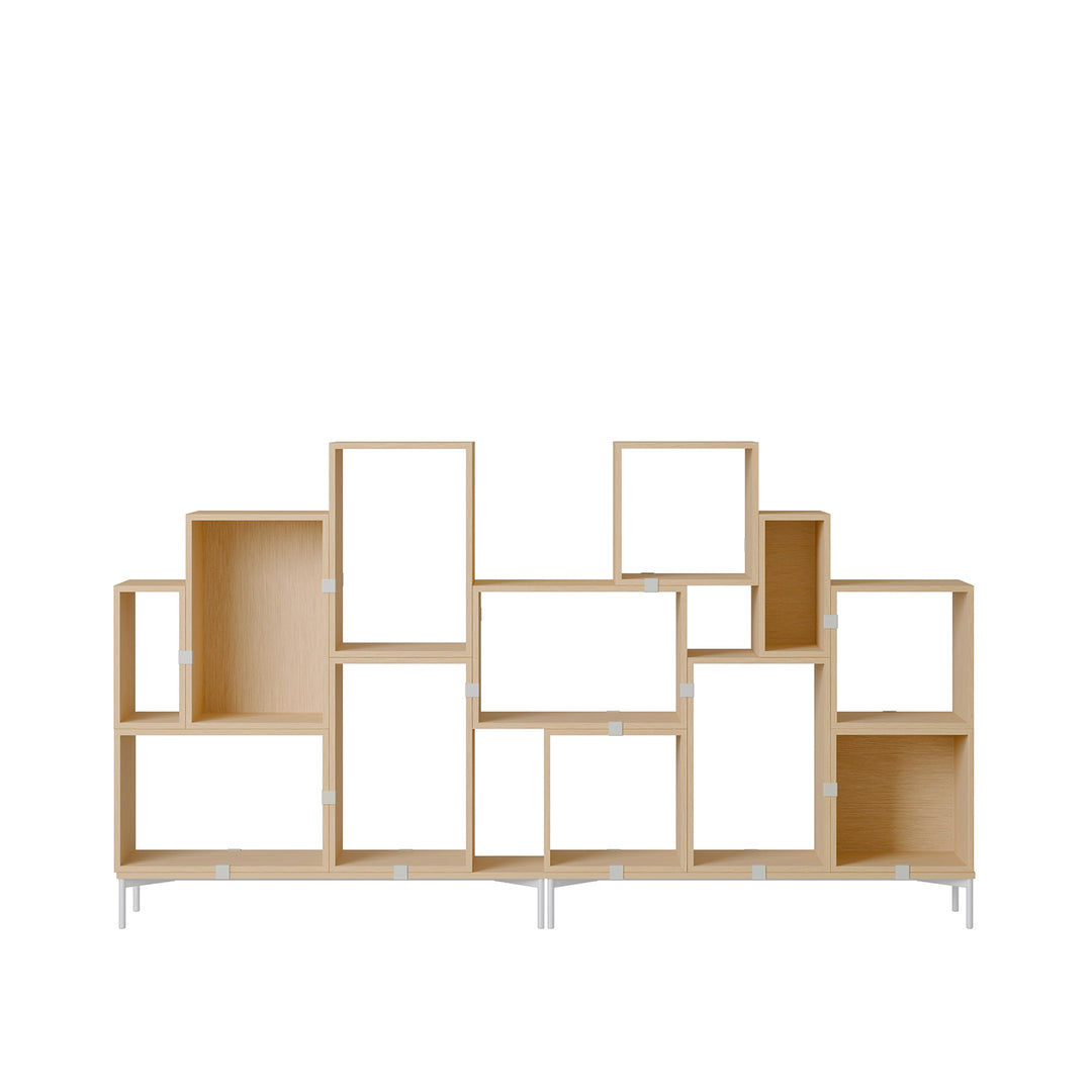 muuto | stacked storage system | podium with tube base 131cm | oak + grey