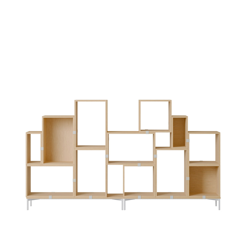 muuto | stacked storage system | podium with tube base 131cm | oak + grey