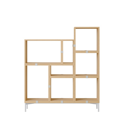 muuto | stacked storage system | podium with tube base 131cm | oak + grey