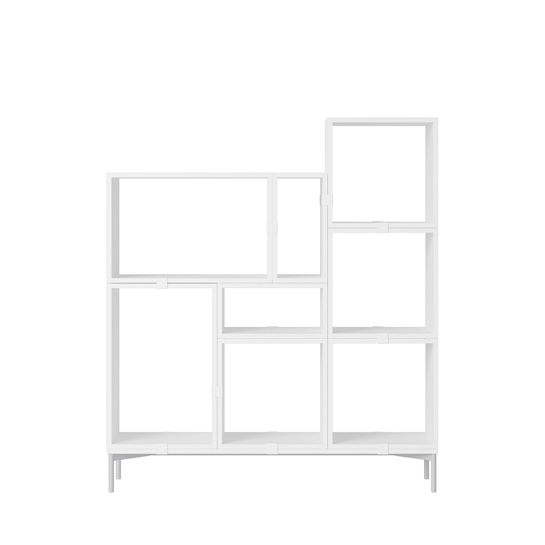 muuto | stacked storage system | podium with tube base 131cm | white + grey