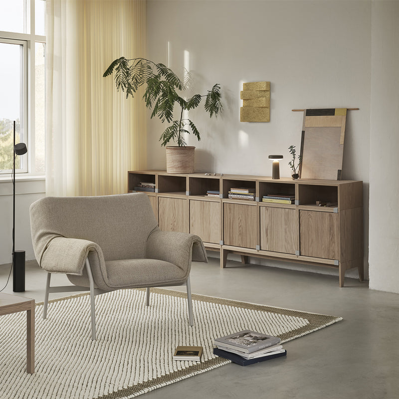 muuto | stacked storage system | podium with tube base 131cm | oak + grey