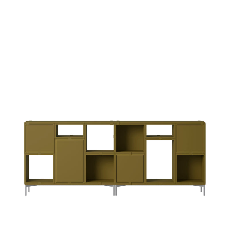 muuto | stacked storage system | podium with tube base 131cm | brown green + grey