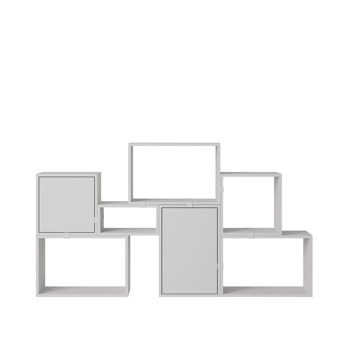 muuto | stacked storage system | module with door | medium light grey - discontinued