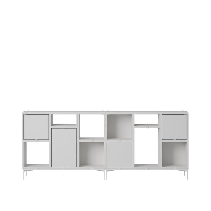 muuto | stacked storage system | module with door | medium light grey - discontinued