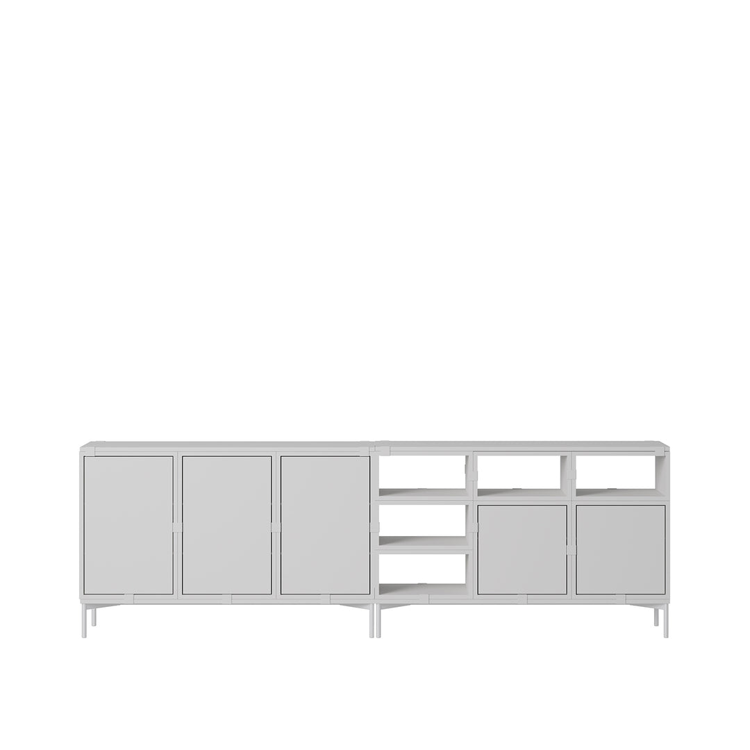 muuto | stacked storage system | module with door | medium light grey - discontinued