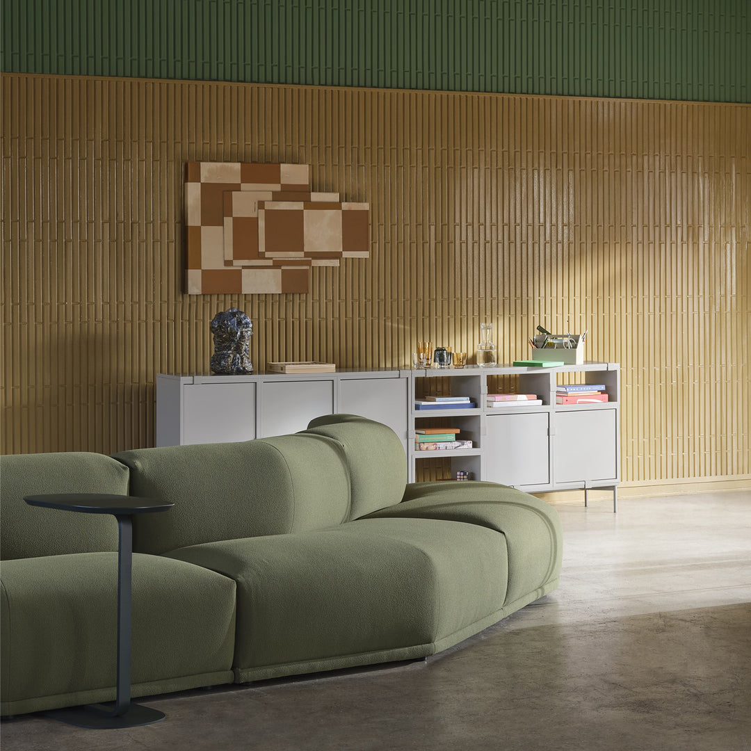 muuto | stacked storage system | module with door | medium light grey - discontinued