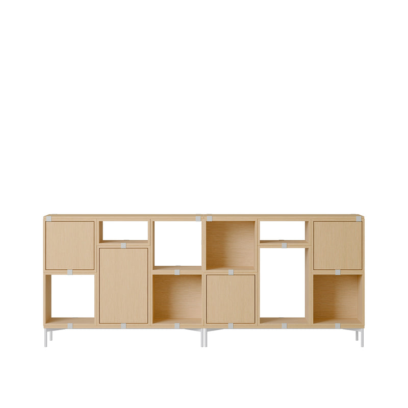 muuto | stacked storage system | podium with tube base 131cm | oak + grey