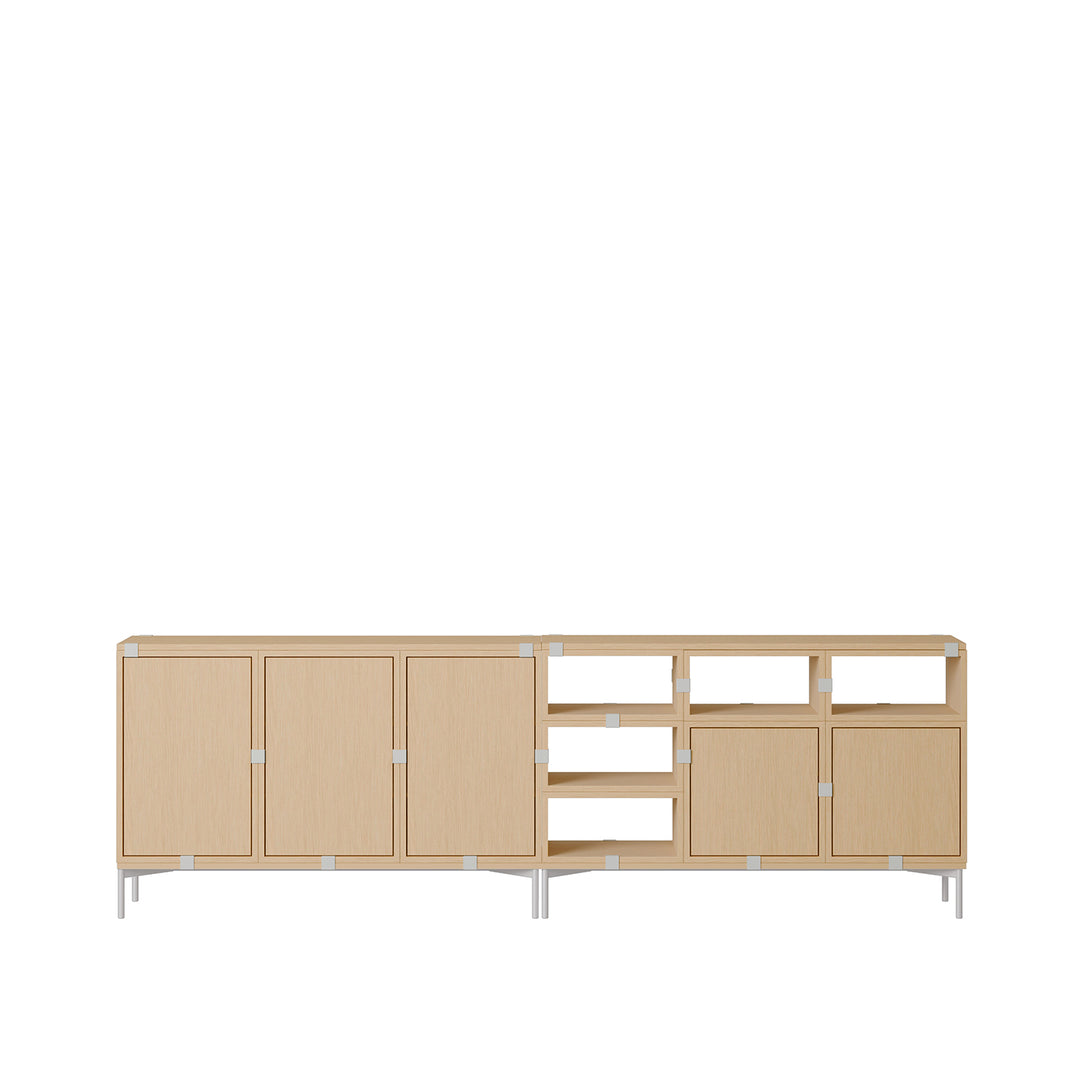 muuto | stacked storage system | podium with tube base 131cm | oak + grey