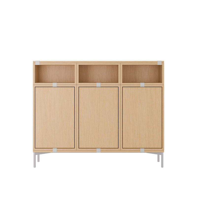 muuto | stacked storage system | podium with tube base 131cm | oak + grey