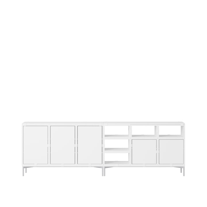 muuto | stacked storage system | podium with tube base 131cm | white + grey