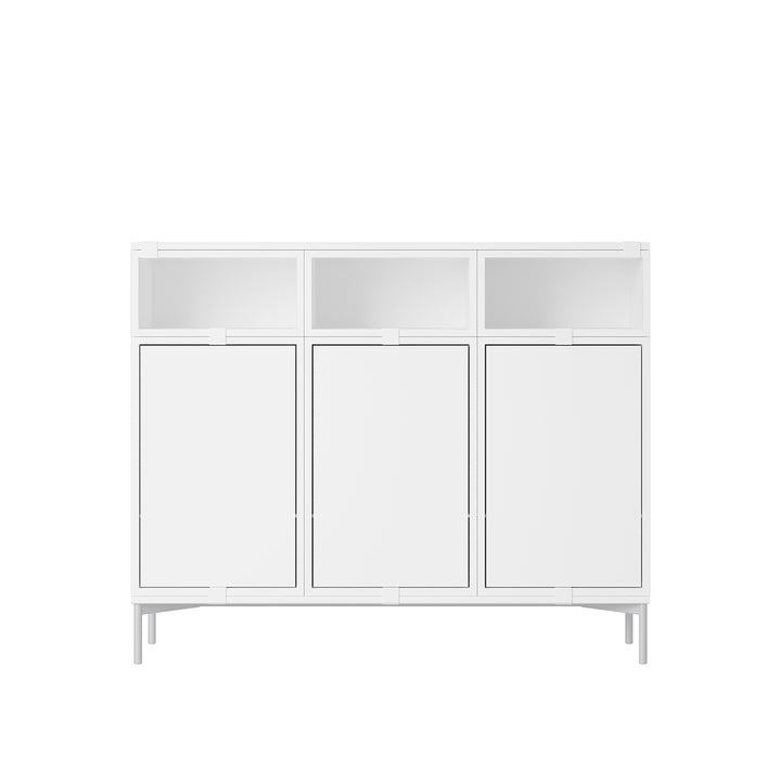 muuto | stacked storage system | podium with tube base 131cm | white + grey