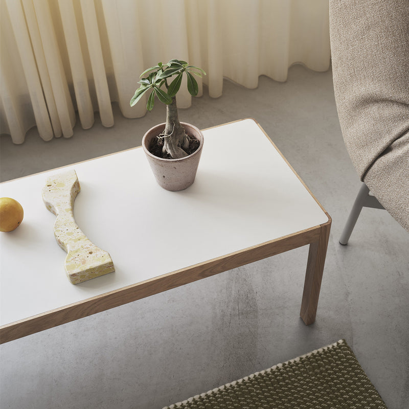 muuto | workshop coffee table | oak + warm grey linoleum 120cm