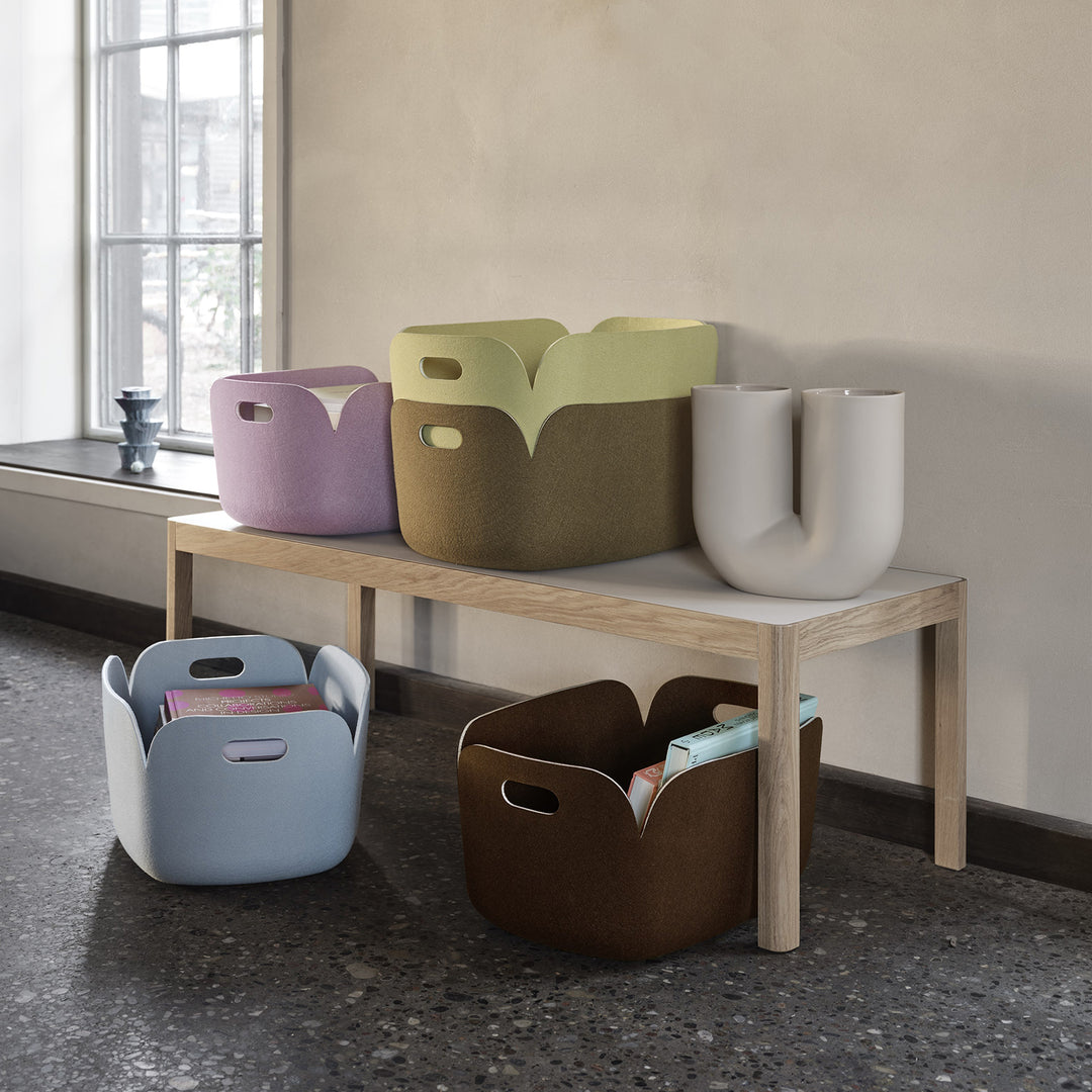 muuto | workshop coffee table | oak + warm grey linoleum 120cm