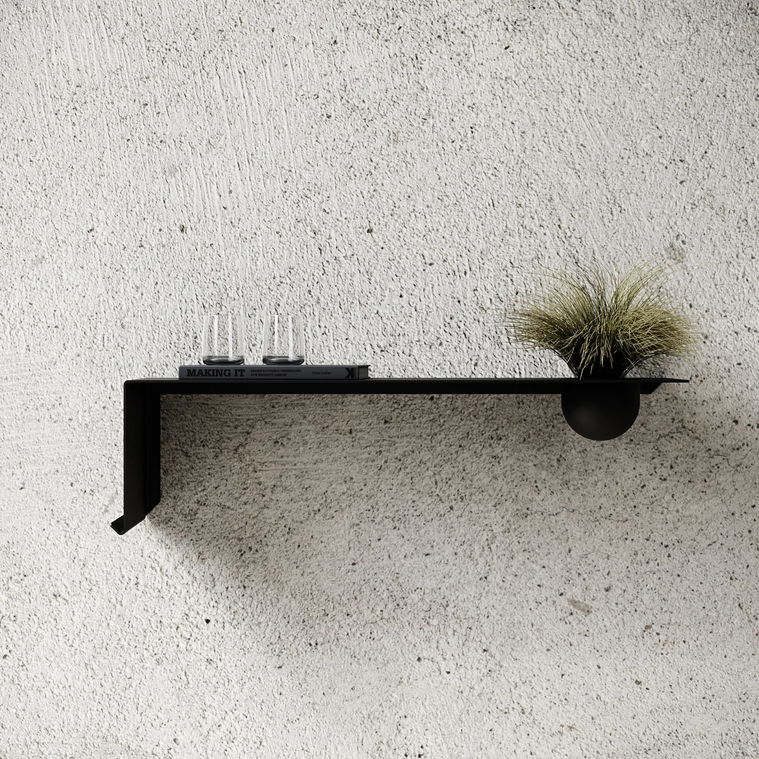 nichba | shelve01 | black left with bowl - LC