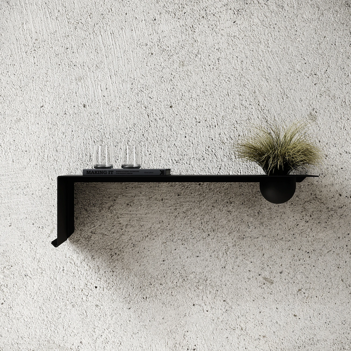 nichba | shelve01 | black left with bowl - LC