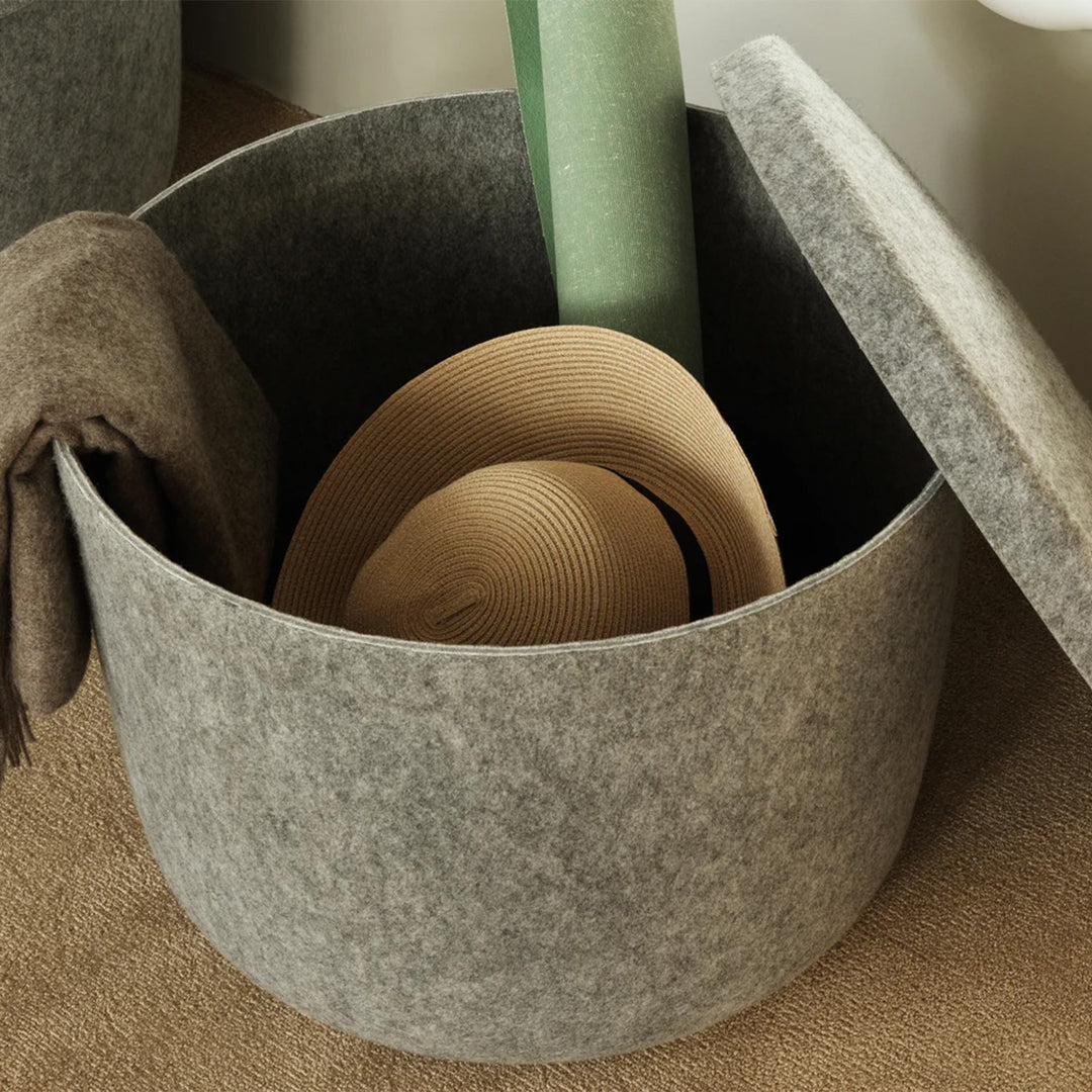 normann copenhagen | hide storage pouf | small | sand