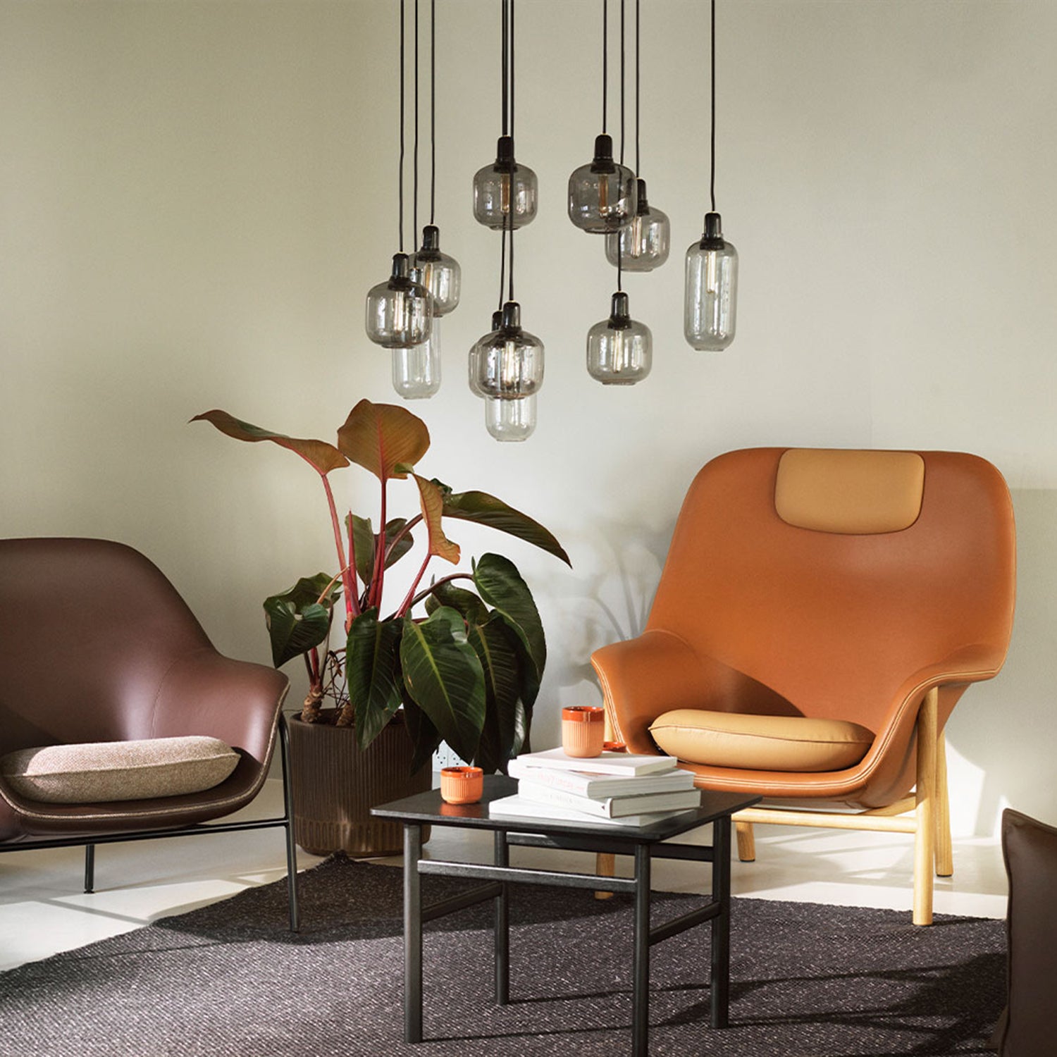 normann copenhagen | amp pendant lamp | smoke + black | small - EX