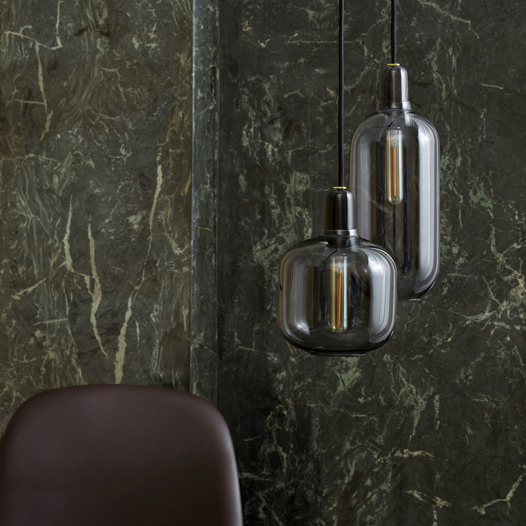 normann copenhagen | amp pendant lamp | smoke + black | small - EX DISPLAY