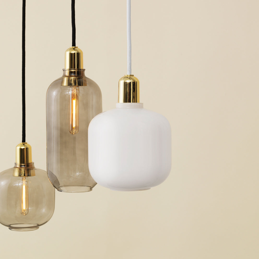 normann copenhagen | amp pendant lamp | white + brass | small