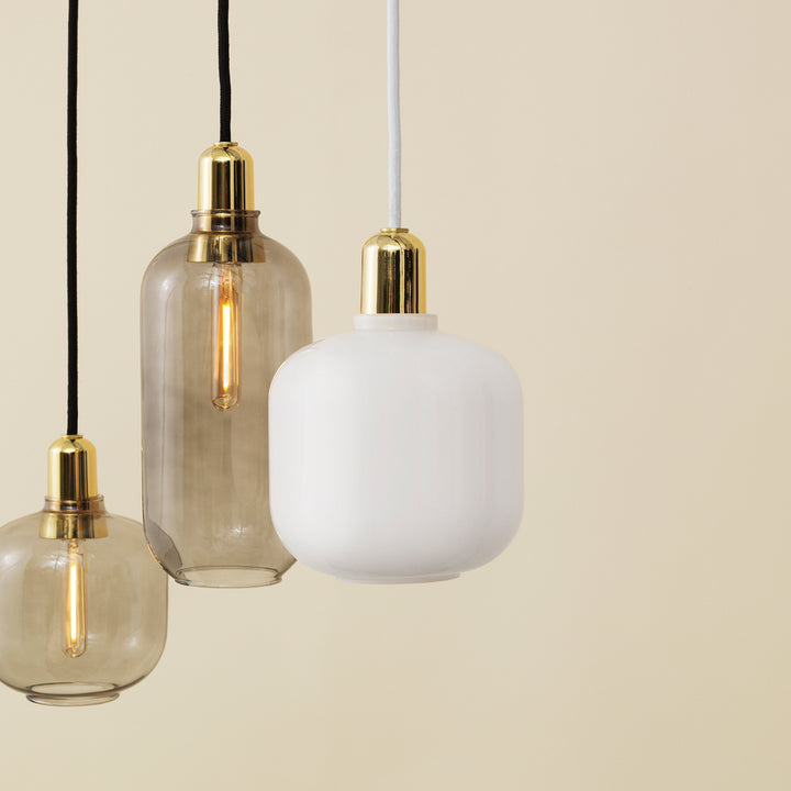 normann copenhagen | amp pendant lamp | white + brass | small