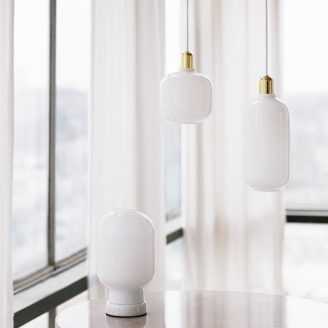 normann copenhagen | amp pendant lamp | white + brass | large