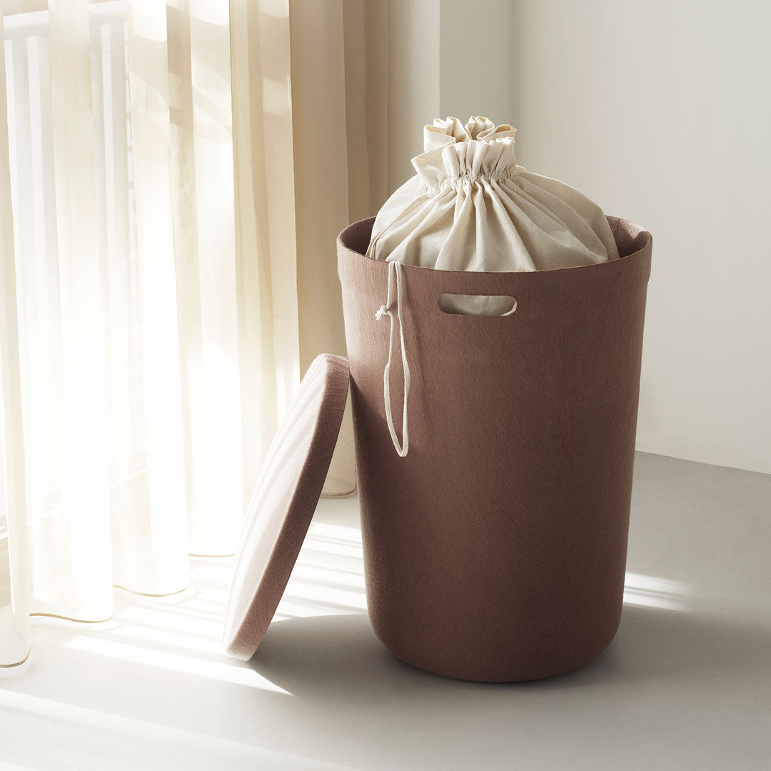 normann copenhagen | hide laundry basket | brown