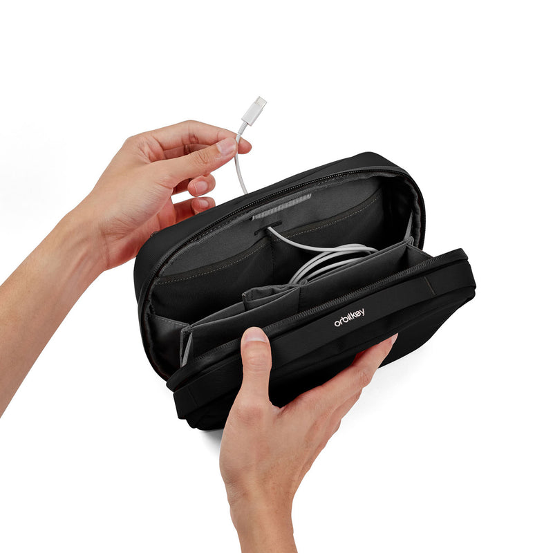 orbitkey | 2-in-1 tech pouch | black