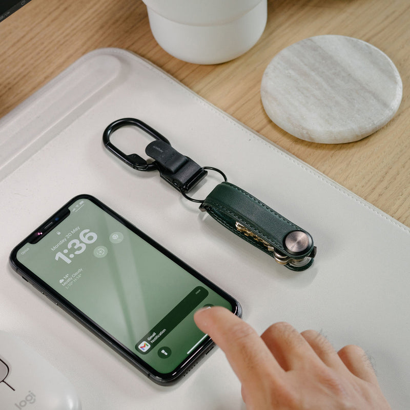 orbitkey | key organiser leather pro | evergreen
