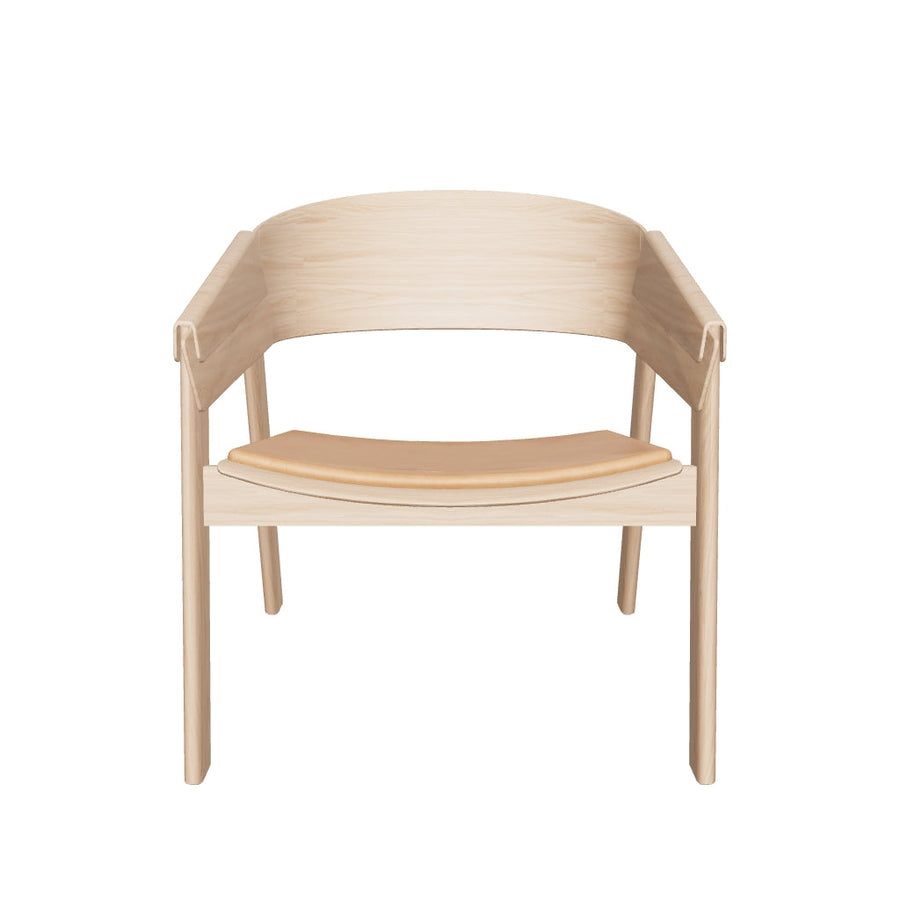 muuto | cover lounge chair | oak + cognac leather