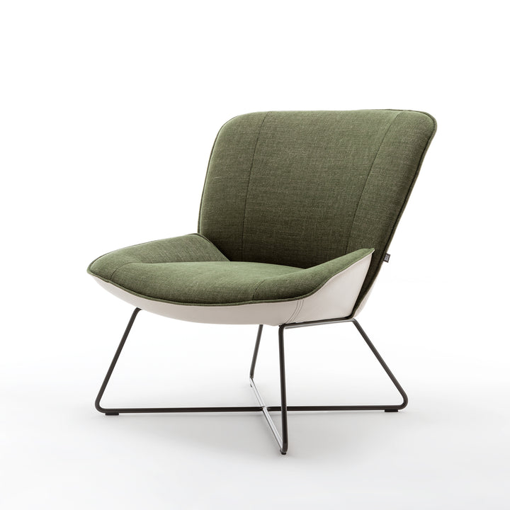rolf benz | 383 armchair | leather beige grey 42.402 + umbra grey frame