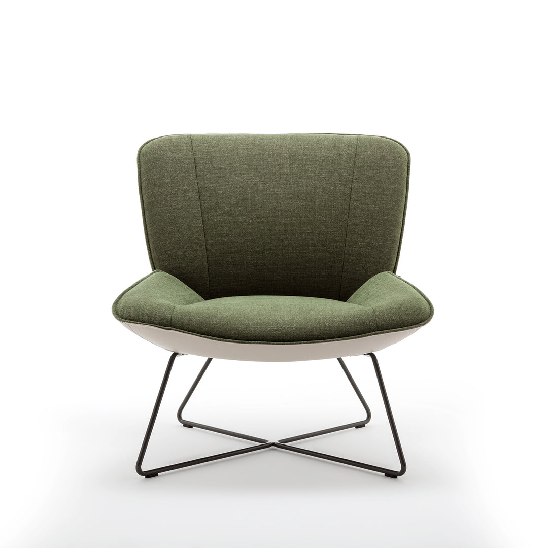 rolf benz | 383 armchair | leather beige grey 42.402 + umbra grey frame