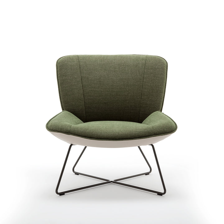 rolf benz | 383 armchair | leather beige grey 42.402 + umbra grey frame